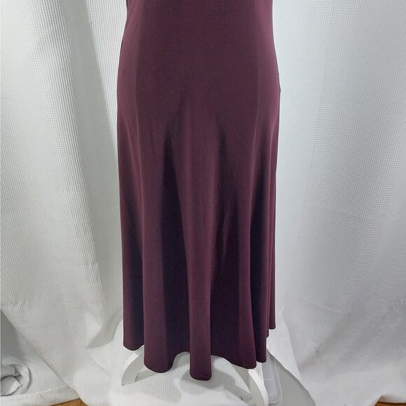 JONES WEAR DRESS! BURGUNDY RED DRAPEY, FLOWING CRISS-CROSS BODICE DRESS! SZ 12 - Picture 4 of 11